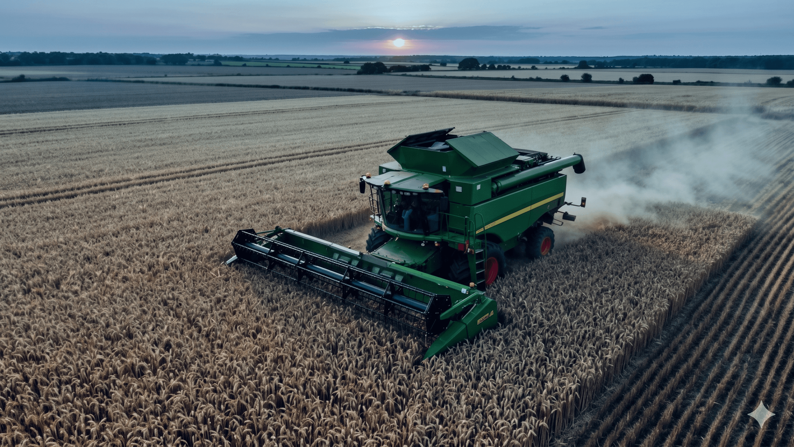 Mähdrescher bei der Getreideernte